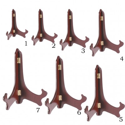 4-14'' Folding Wooden Plate Display Stand Easel Holder Photo Pedestal Easels   392061730778